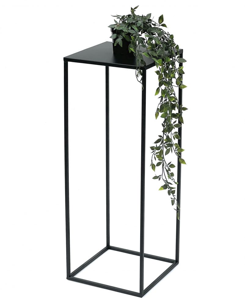 DanDiBo Blumenhocker Metall Schwarz Eckig 70 cm Blumenständer Beistelltisch 96315 L Blumensäule Modern Pflanzenständer Pflanzenhocker