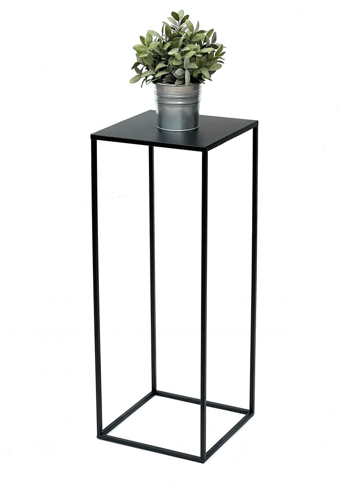 DanDiBo Blumenhocker Metall Schwarz Eckig 70 cm Blumenständer Beistelltisch 96315 L Blumensäule Modern Pflanzenständer Pflanzenhocker