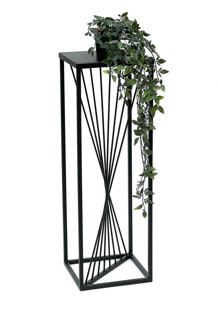 DanDiBo Flower Stool Metal Black Square 70 cm Flower Stand Side Table 96457 Flower Column Design Modern Plant Stand Plant Stool