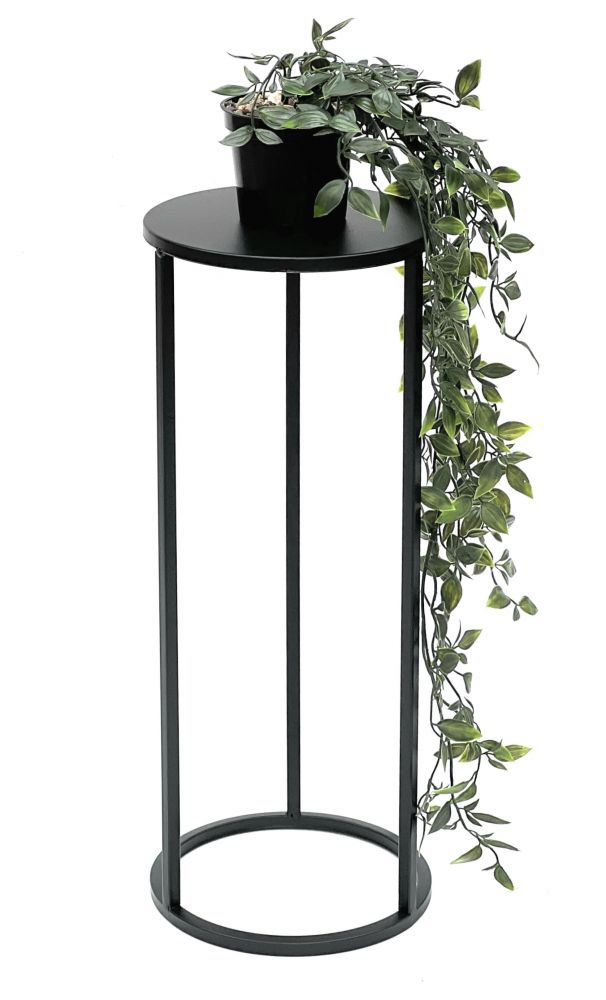 DanDiBo Blumenhocker Metall Schwarz Rund 50 cm Blumenständer Beistelltisch 96316 S Blumensäule Modern Pflanzenständer Pflanzenhocker