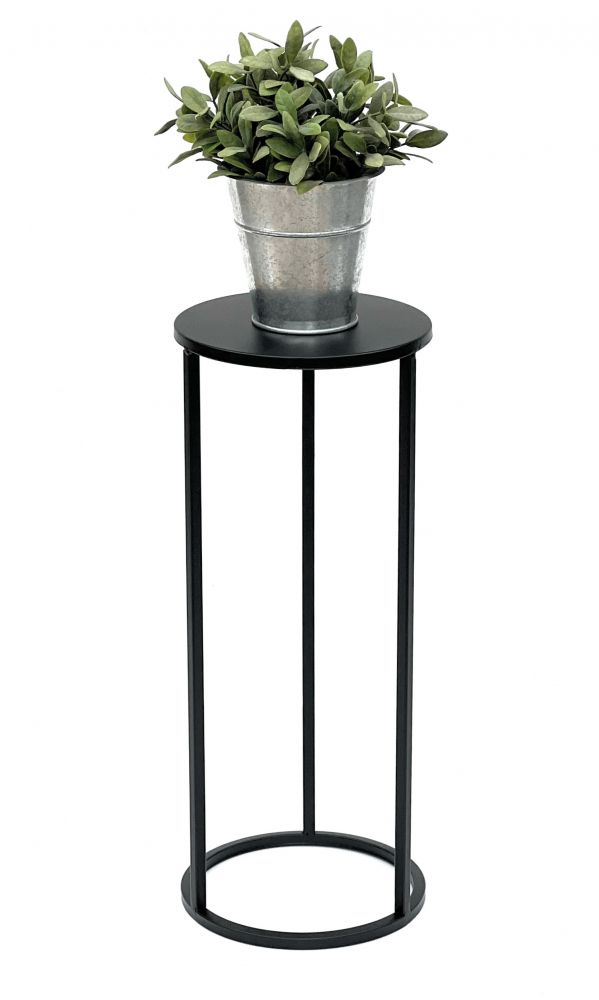 DanDiBo Blumenhocker Metall Schwarz Rund 50 cm Blumenständer Beistelltisch 96316 S Blumensäule Modern Pflanzenständer Pflanzenhocker