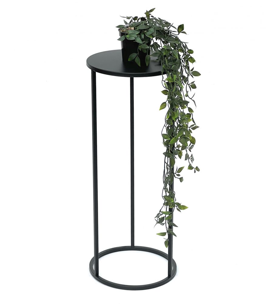 DanDiBo Blumenhocker Metall Schwarz Rund 60 cm Blumenständer Beistelltisch 96316 M Blumensäule Modern Pflanzenständer Pflanzenhocker