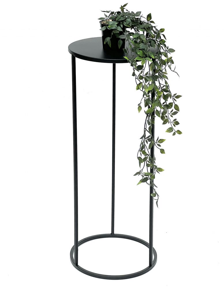 DanDiBo Flower Stool Metal Black Round 70 cm Flower Stand Side Table 96316 L Flower Column Modern Plant Stand Plant Stool