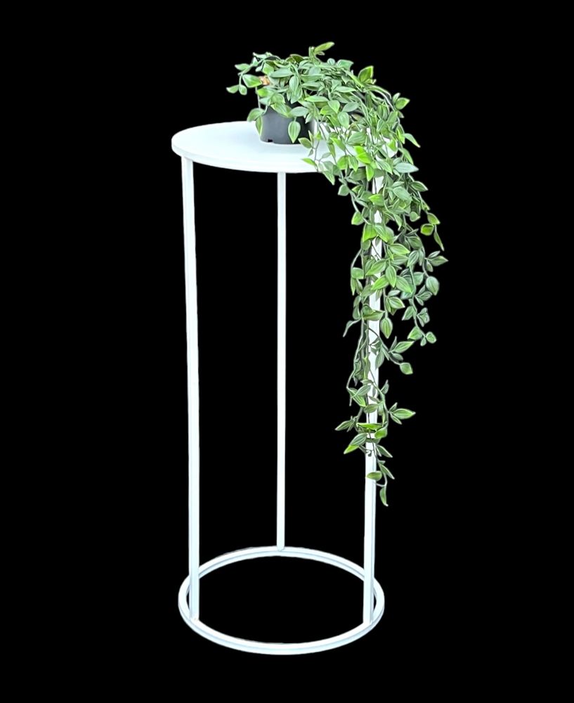 DanDiBo Flower Stool Metal White Round 70 cm Flower Stand Side Table 96483 L Flower Column Modern Plant Stand Plant Stool