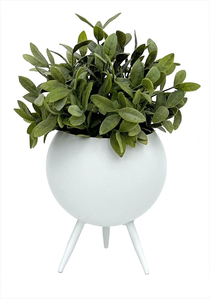 DanDiBo Blumenhocker Metall mit Topf Weiß 19 cm Blumenständer 96259 S Blumensäule Modern Pflanzenständer Pflanzenhocker