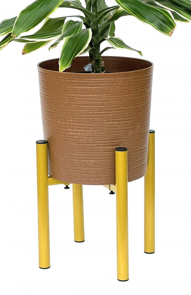 DanDiBo Verstellbarer Pflanzenständer Gold Metall 30 cm Blumenständer 96474 Blumenhocker Verstellbar Modern Pflanzenhocker Blumensäule