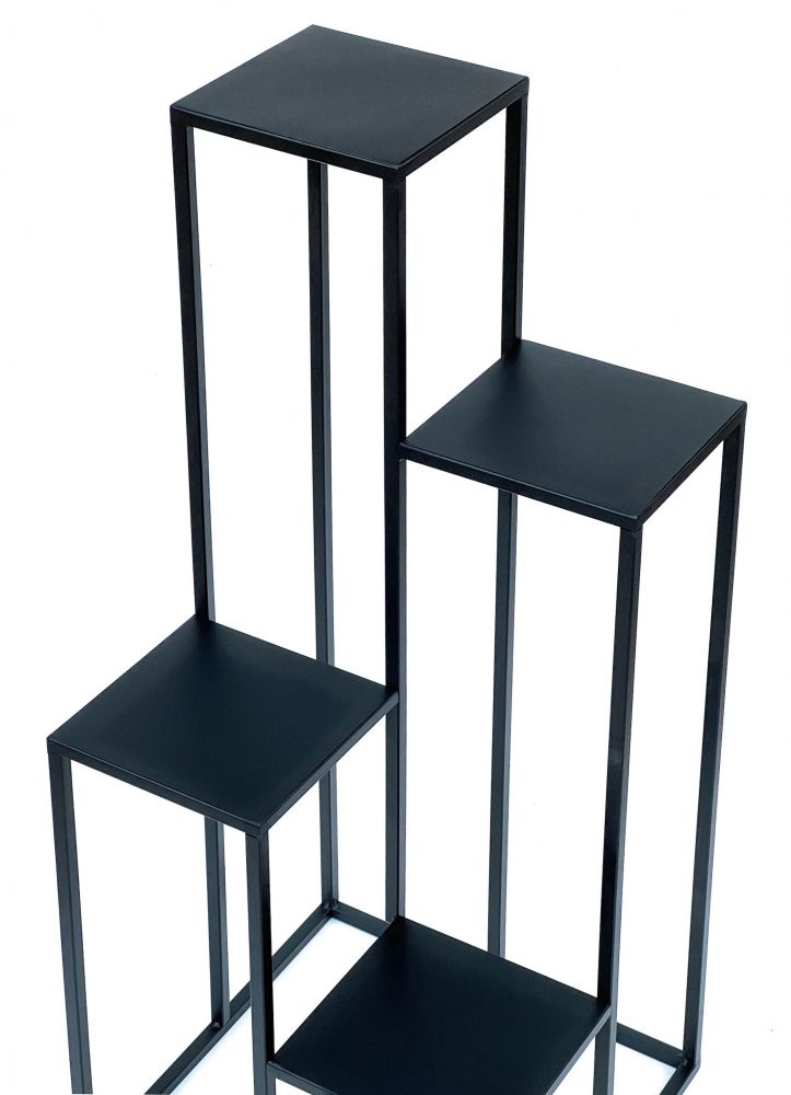 DanDiBo Blumentreppe Metall Schwarz 90 cm Pflanzentreppe Blumenständer 96354 Blumensäule Modern Pflanzenständer Blumenhocker