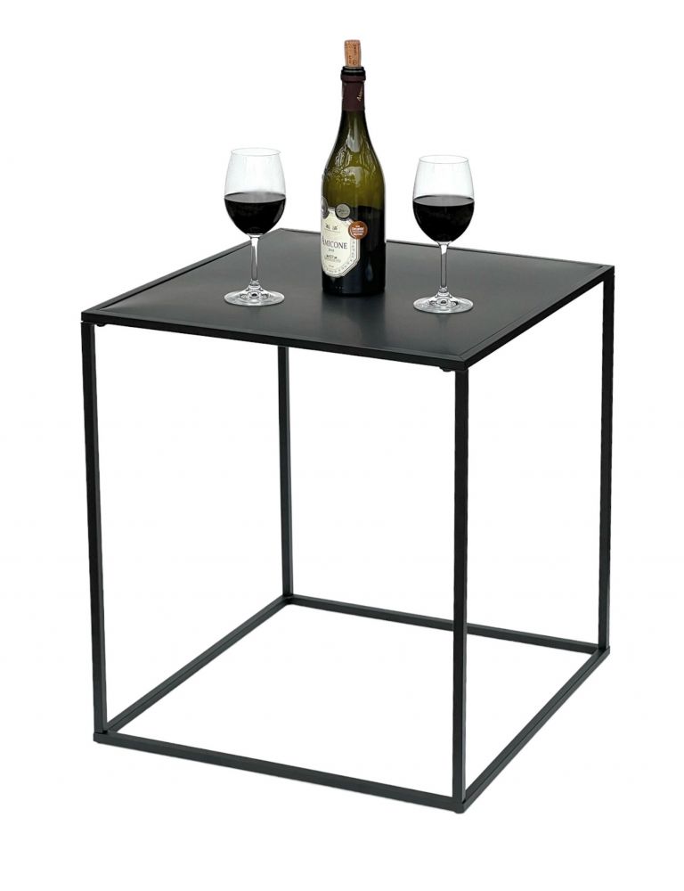 DanDiBo Coffee Table Black Metal L Side Table Living Room 96252 Table Side Table 52 cm Sofa Table Kitchen Table Modern