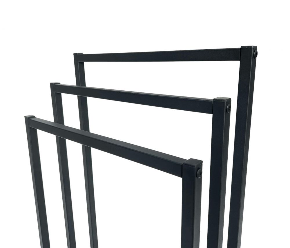 DanDiBo Towel rail Standing Black Matt Metal 96498 Towel rail with 3 towel rails Bathroom Bathroom furniture Modern