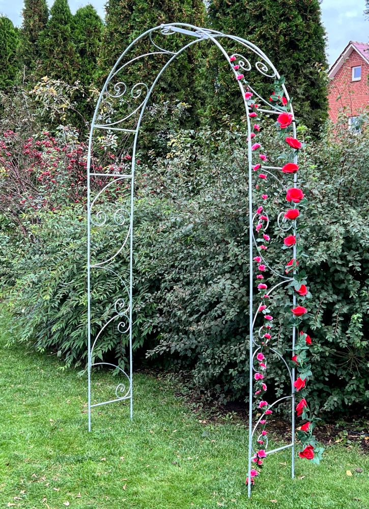 DanDiBo Rose arch Galvanised Solid 120 cm Archway 96518 Weatherproof Round arch Solid iron climbing aid Garden arch Hot-dip galvanised