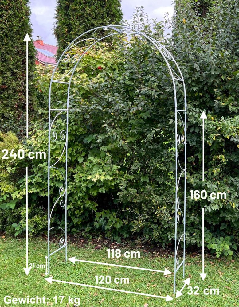 DanDiBo Rose arch Galvanised Solid 120 cm Archway 96518 Weatherproof Round arch Solid iron climbing aid Garden arch Hot-dip galvanised