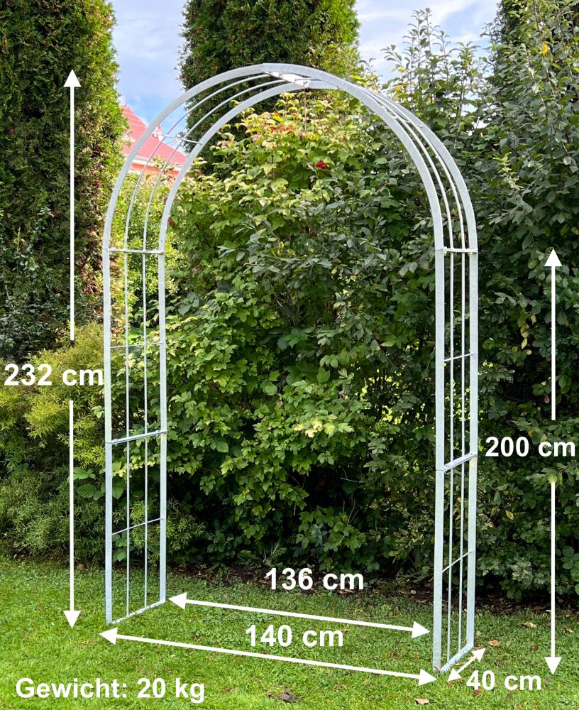 DanDiBo Rose arch Galvanised Solid 140 cm Archway 96519 Weatherproof Round arch Solid iron climbing aid Garden arch Hot-dip galvanised