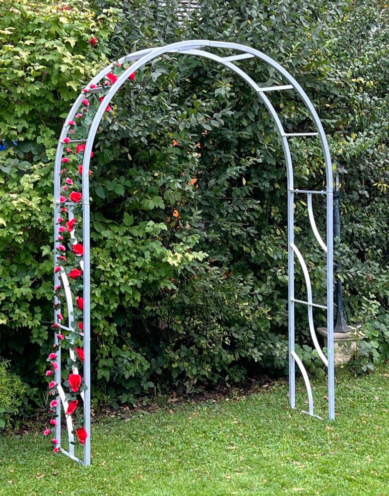 DanDiBo Rose arch Galvanised Solid 150 cm Archway 96516 Weatherproof Round arch Solid iron climbing aid Garden arch Hot-dip galvanised