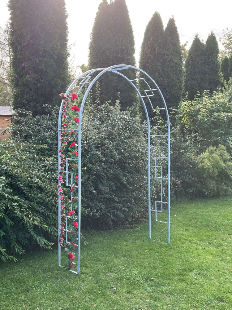 DanDiBo Rose arch Galvanised Solid 150 cm Archway 96524 Weatherproof Round arch Solid iron climbing aid Garden arch Hot-dip galvanised