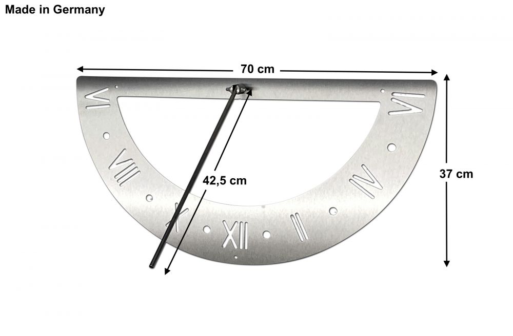 DanDiBo Sundial Stainless steel for wall mounting 70 cm Stainless steel 96206 Adjustable Weatherproof Garden clock Modern metal