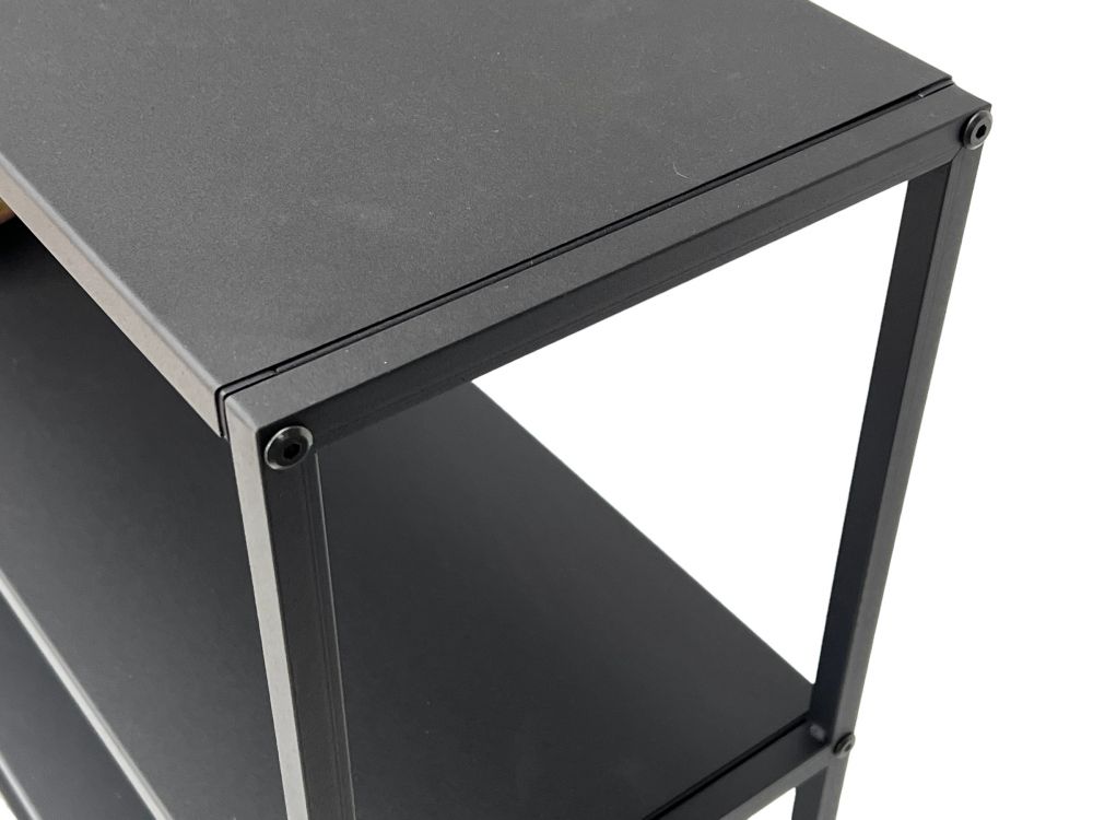 DanDiBo Konsolentisch Metall Schwarz Schmal mit 3 Ebenen Modern 140x70x25 cm Regal Stehend Standregal 96471 Metallregal mit Ablage