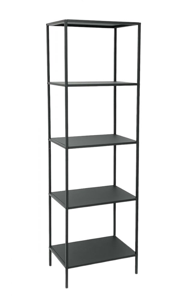 DanDiBo Standregal Schwarz Schmal Metall mit 5 Ebenen 170x50x35 cm Regal Bad Küche Stehend 96472 Metallregal Aufbewahrungsregal Modern