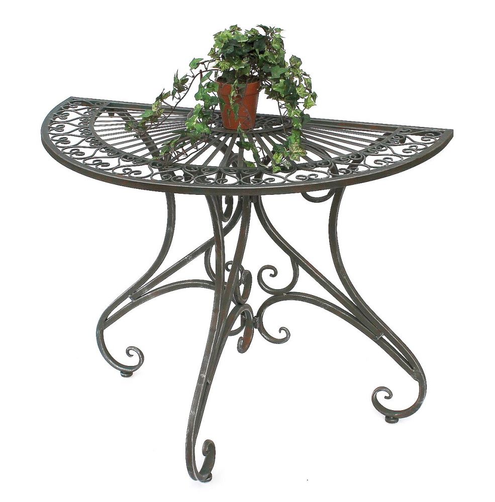 DanDiBo table semicircular wall table half table 130434 metal side table 90 cm garden table console