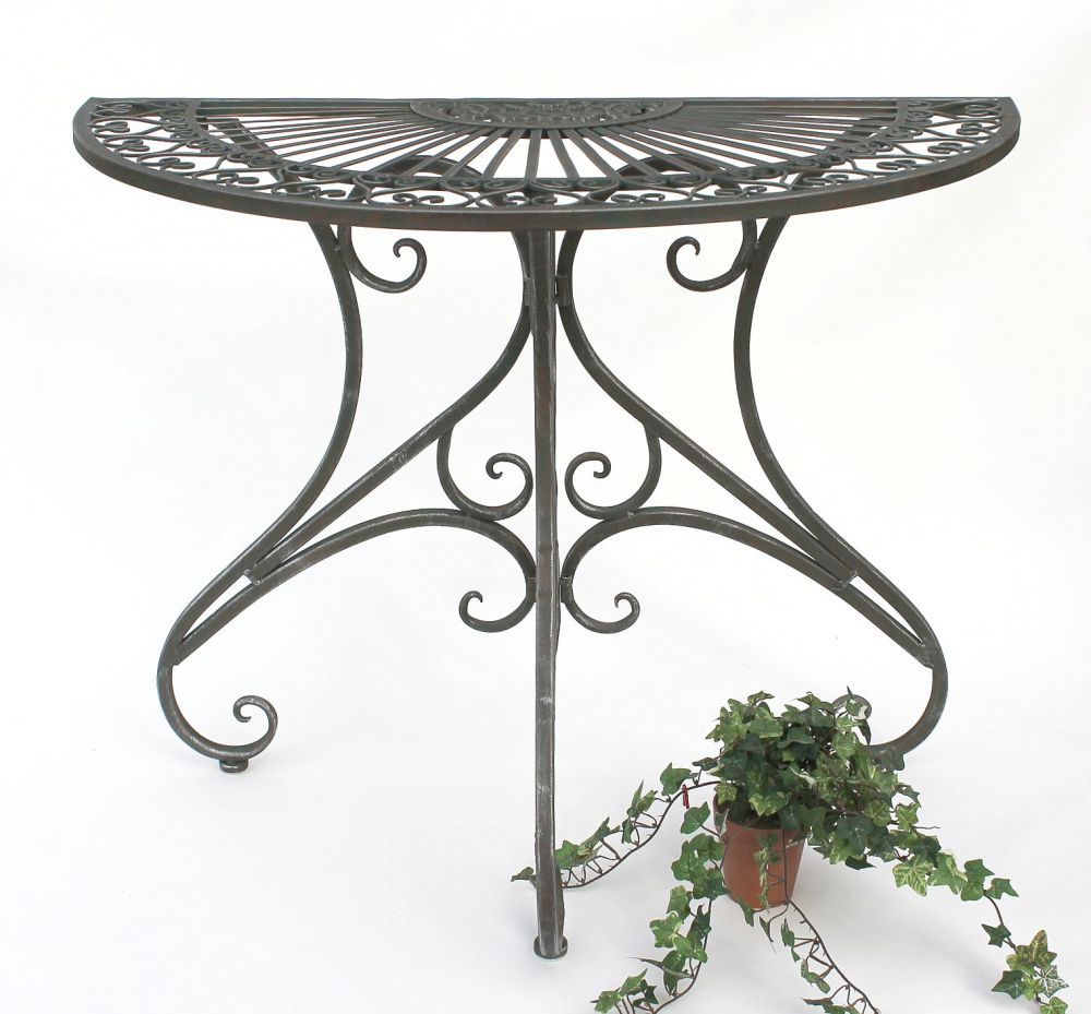 DanDiBo table semicircular wall table half table 130434 metal side table 90 cm garden table console