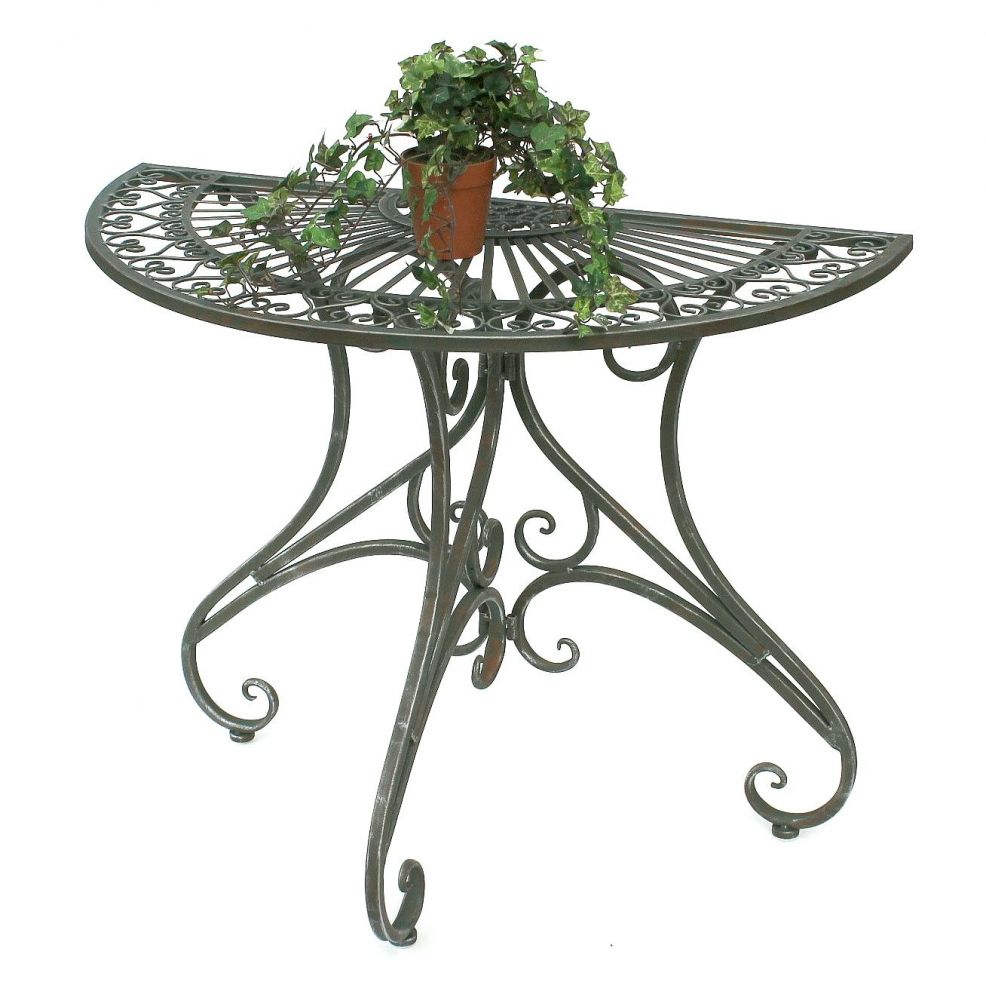 DanDiBo table semicircular wall table half table 130434 metal side table 90 cm garden table console