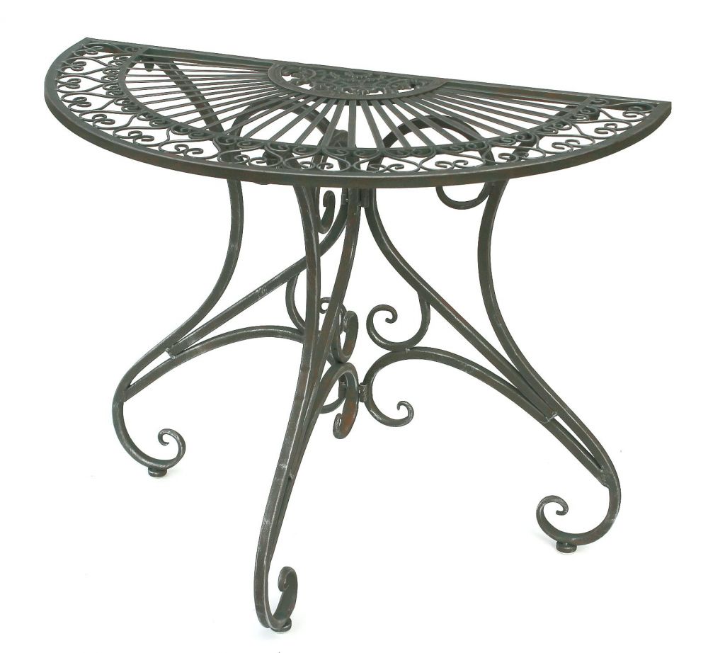 DanDiBo table semicircular wall table half table 130434 metal side table 90 cm garden table console