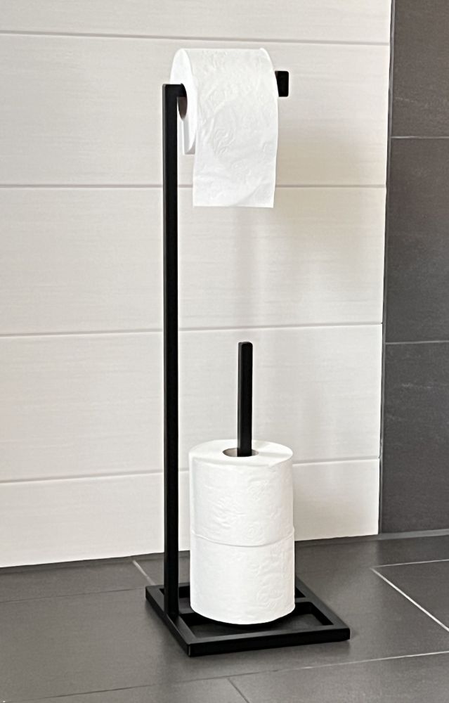 DanDiBo Toilettenpapierhalter Metall Gäste - Rollenhalter Ersatzrollenhalter Stehend Klopapierhalter Ständer Schwarz WC DanDiBo-Ambiente Papierhalter 96459