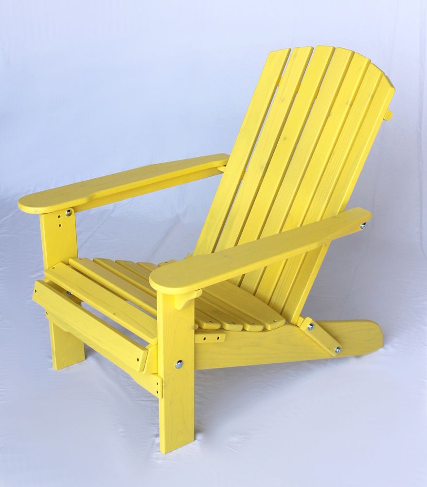 DanDiBo Strandstuhl Sonnenstuhl aus Holz Gelb Gartenstuhl klappbar Adirondack Chair Deckchair