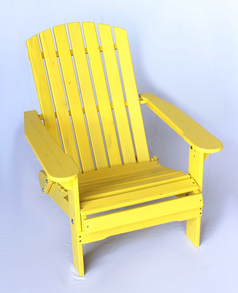 DanDiBo Strandstuhl Sonnenstuhl aus Holz Gelb Gartenstuhl klappbar Adirondack Chair Deckchair