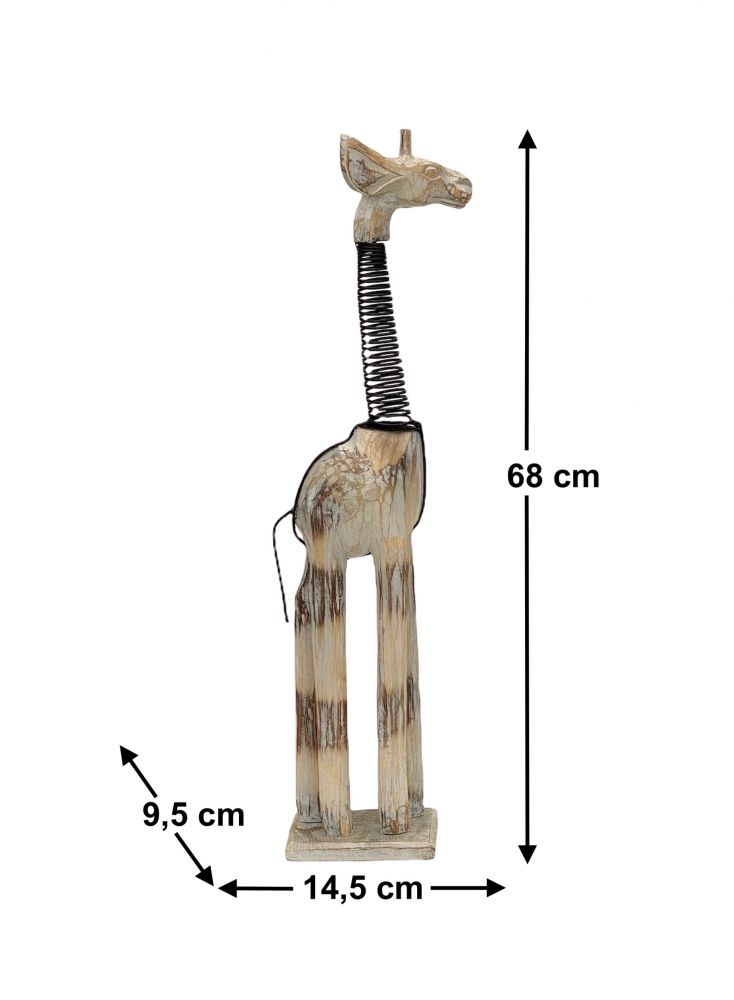 DanDiBo Deko Figur Giraffe Nr.40 Holzskulptur aus Holz Skulptur Beige Hell 68 cm Holzfigur Handgeschnitzt Stehend Tierfigur Schnitzskulptur