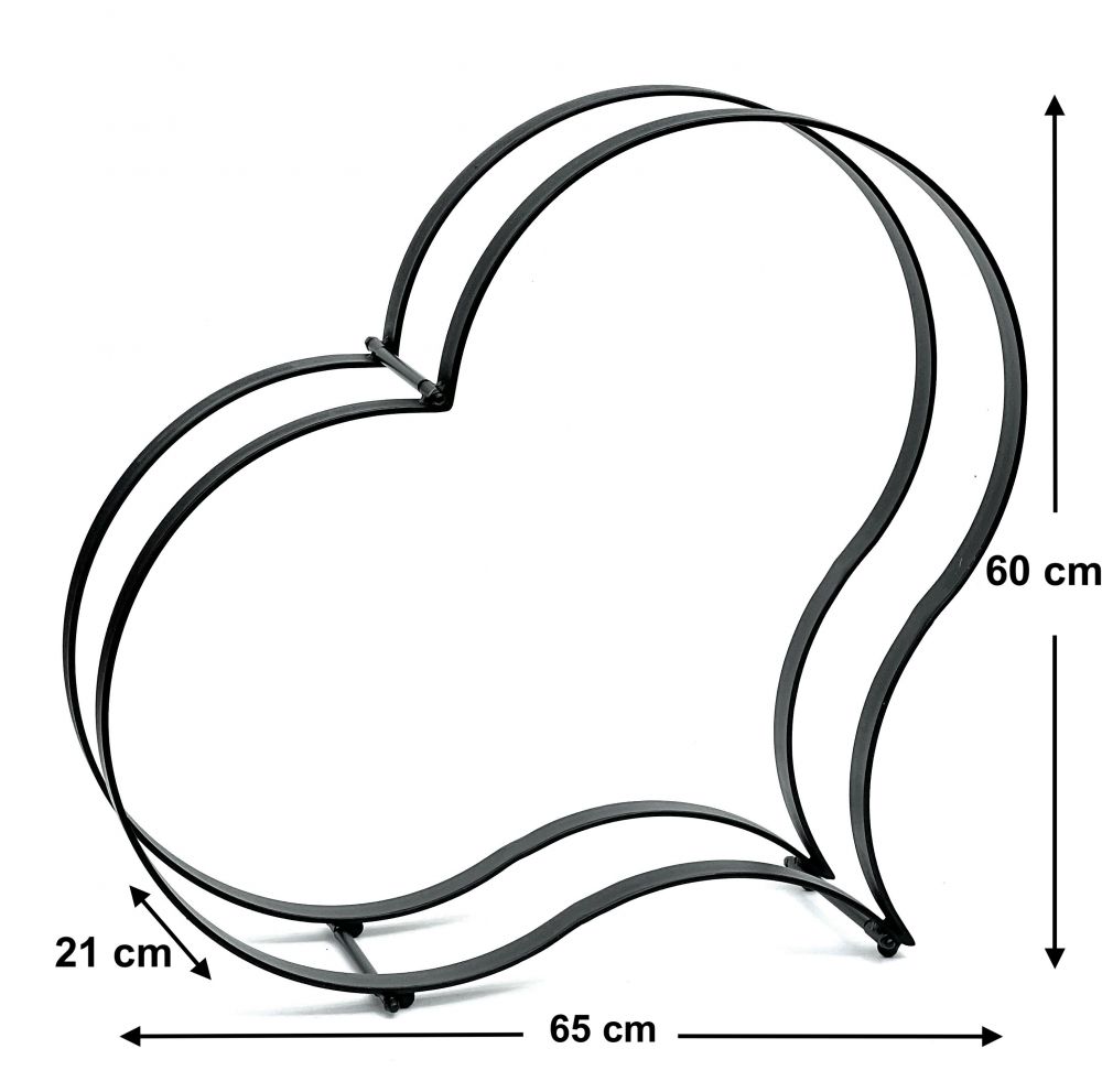 DanDiBo Firewood Rack Indoor Metal Black Firewood Stand Heart 96322 Wood Basket Firewood Holder Firewood Rack Wood Rack