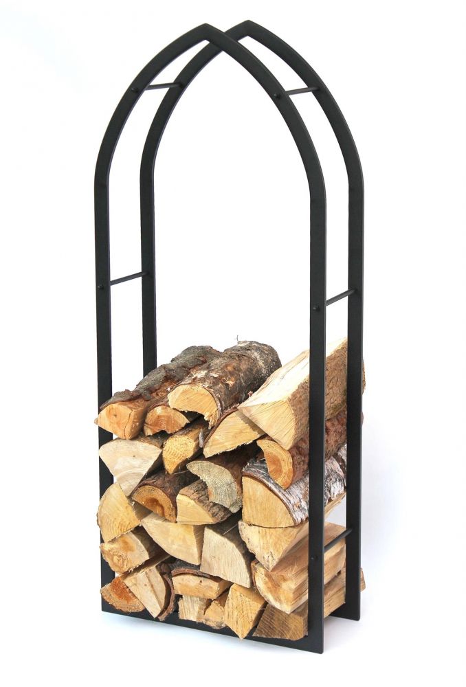 Kaminholzregal Innen Schwarz Metall Kaminholzständer MOS 123 cm Holzkorb Kaminholzhalter Feuerholzregal Holzregal