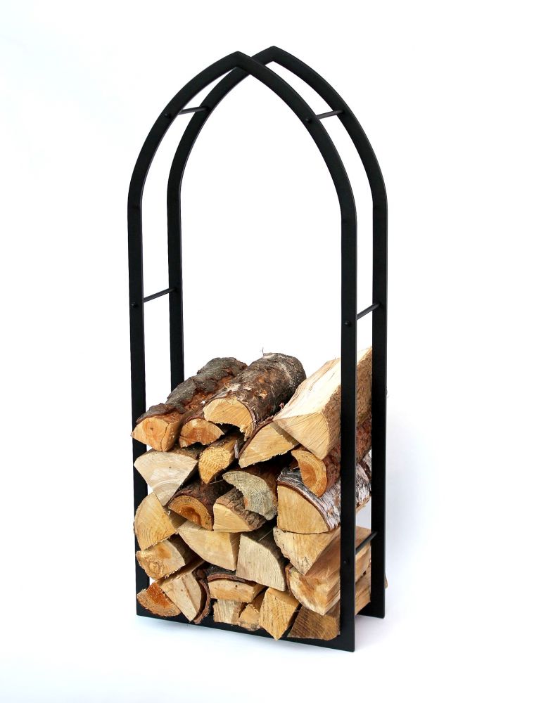 Kaminholzregal Innen Schwarz Metall Kaminholzständer MOS 123 cm Holzkorb Kaminholzhalter Feuerholzregal Holzregal