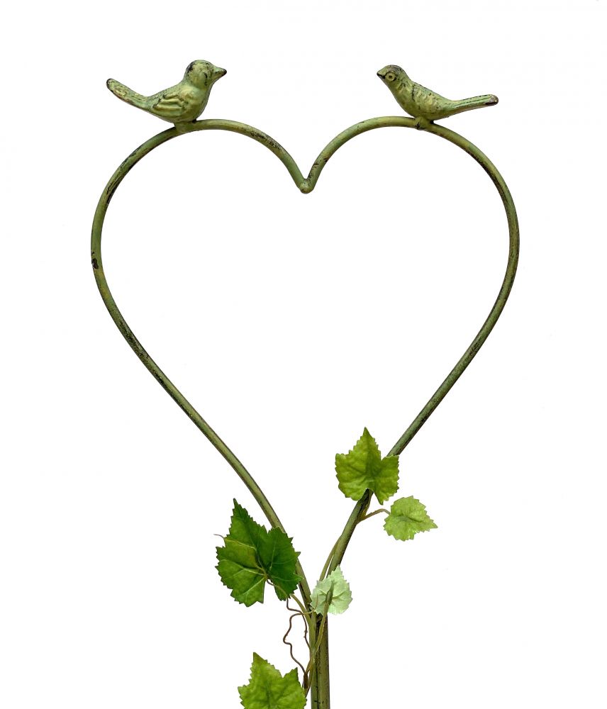 DanDiBo climbing aid heart green with birds 96018 Climbing aid made of metal 104 cm ground plug plug trellis