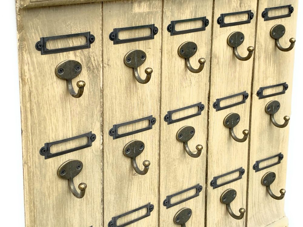 DanDiBo Schlüsselhalter Wand Metall Hakenleiste mit 16 Haken Braun 75 cm  562399 Schlüsselbrett Schlüsselleiste Wandorganizer - DanDiBo-Ambiente