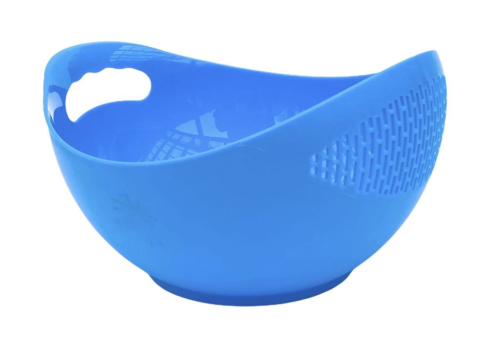 Bowl with colander Plastic 521 Blue Pasta colander Kitchen colander Washing bowl Draining colander Salad bowl Dishwasher-safe