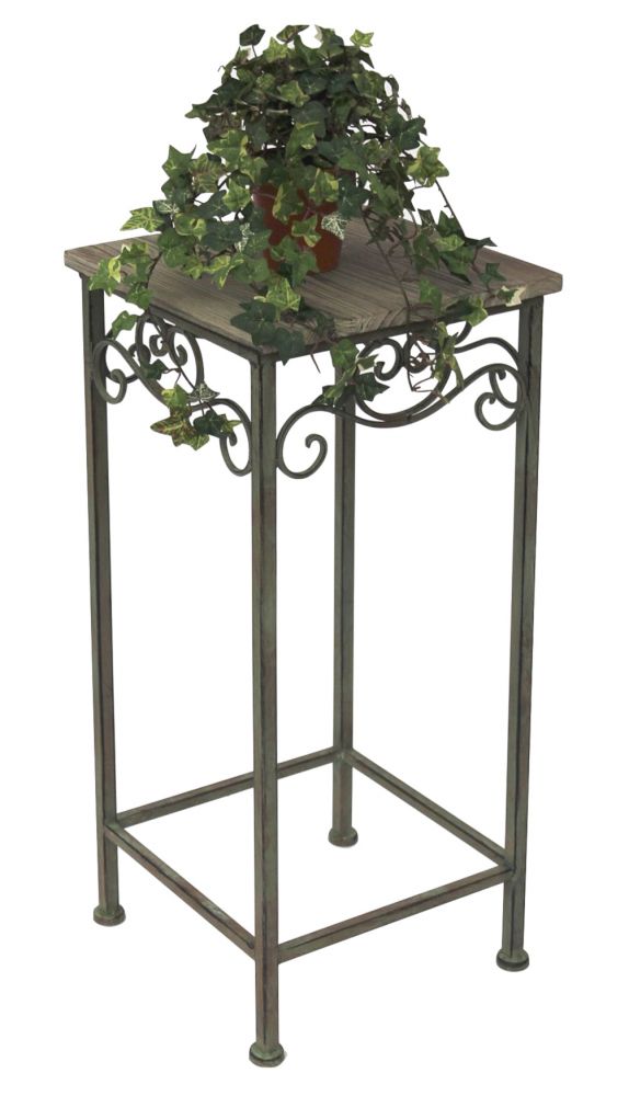 DanDiBo Flower Stool Metal Square 72 cm Flower Stand 11134 Side Table Plant Stand Wooden Shelf Flower Column