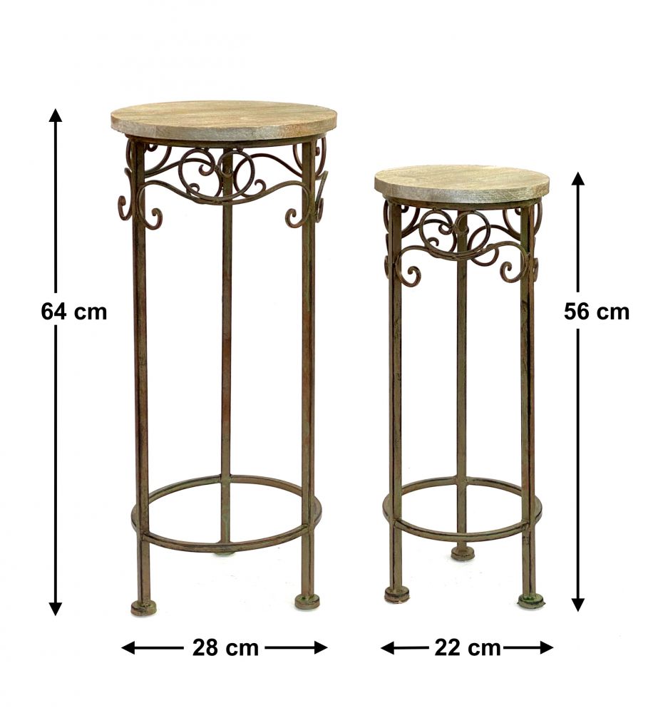 Blumenhocker Malega 2er Set 11135 Blumenständer 56, 64cm Rund Blumensäule