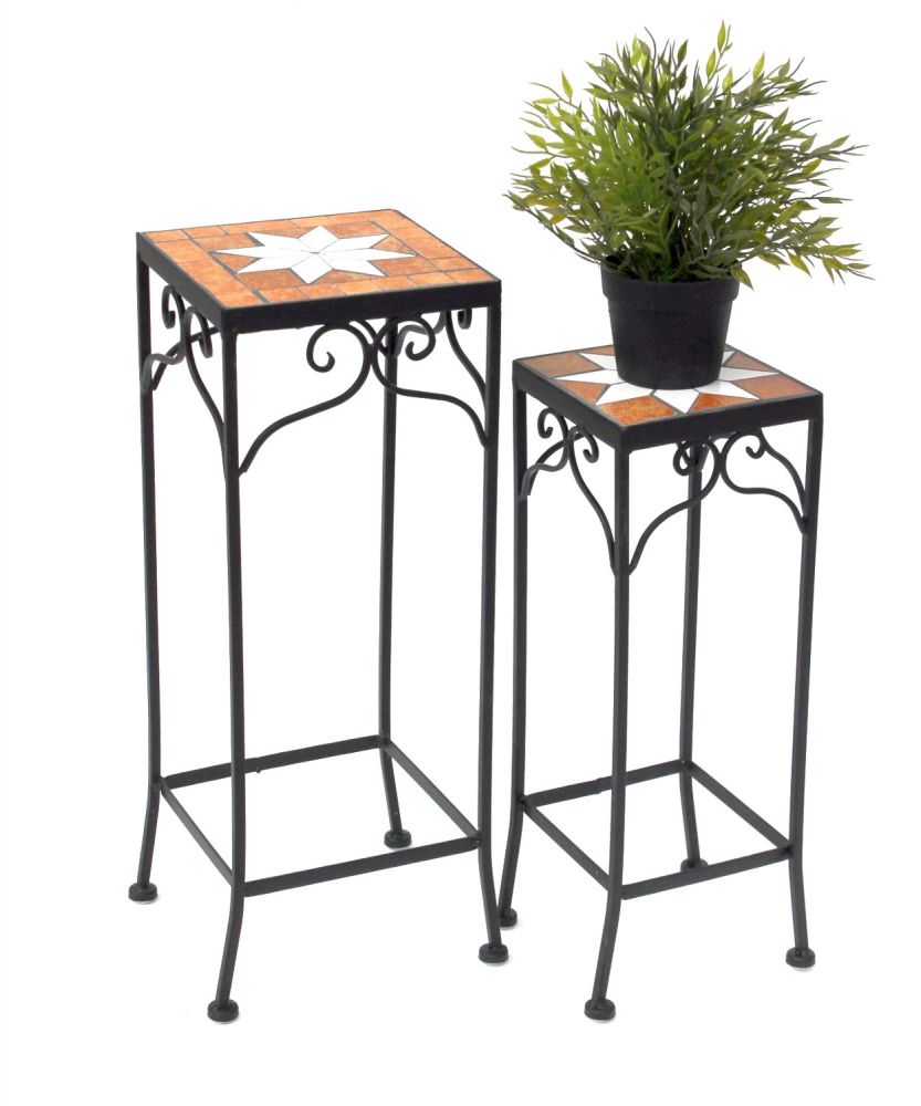 DanDiBo flower stool mosaic square set of 3 46, 54, 62 cm flower stand 12012 side table plant stand mosaic table