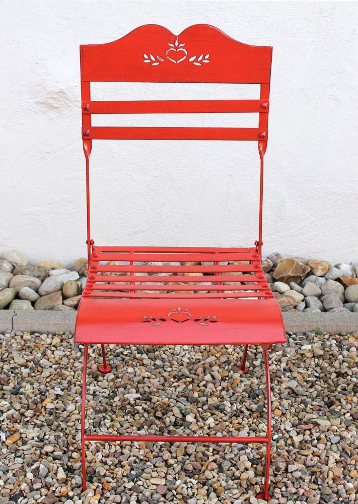 DanDiBo bistro chair metal red 18621 folding chair garden chair folding metal chair chair vintage