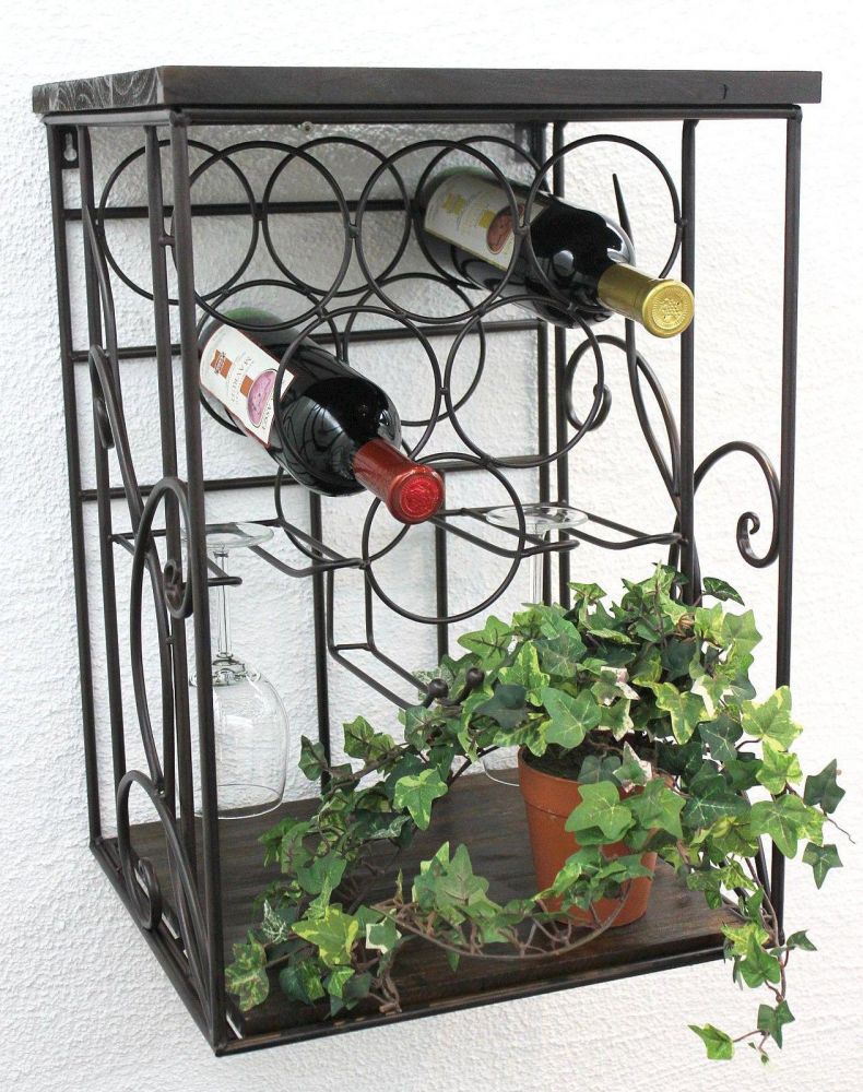 Wine rack Wall rack HX12981 Bottle rack 53 cm Bottle holder Shelf