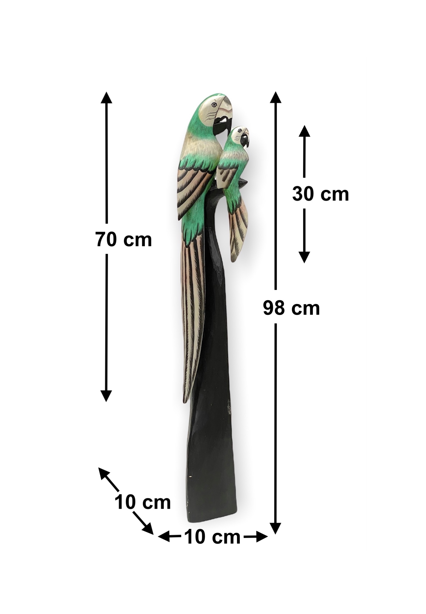 Deko Figur Papagei 2er Nr.34 Grün Holzvogel Vogel | Creme cm 98 Skulptur eBay Holz aus