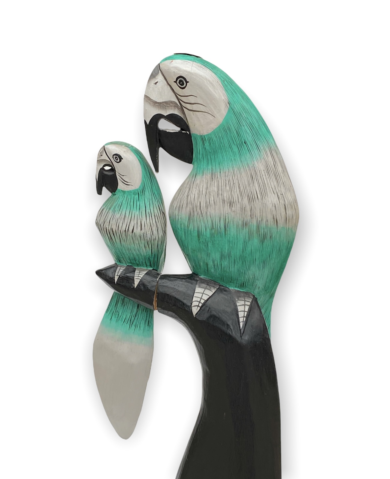 Skulptur Figur Nr.34 2er | aus Holz Vogel 98 Deko cm Grün Holzvogel Papagei eBay Creme